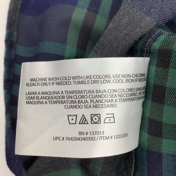 Orvis Mens Long Sleeve Button Up Shirt Blue Green Plaid Size Large - Picture 6 of 6